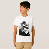 Black White Pop Art Gorilla T-shirt (Voorkant volledig)