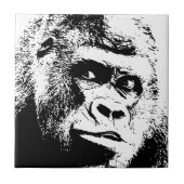 Black White Pop Art Gorilla Tegeltje (Voorkant)