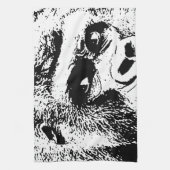 Black White Pop Art Gorilla Theedoek (Verticaal)