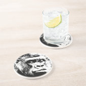 Black White Pop Art Gorilla Zandsteen Onderzetter (Zijkant)