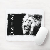 Black White Pop Art Lion Head Sjabloon Afbeelding Muismat (Met muis)