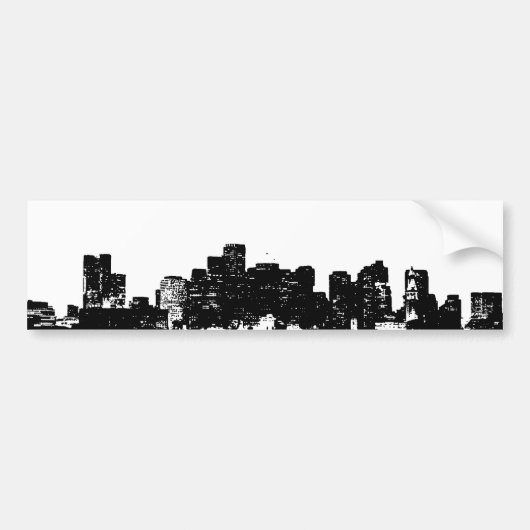 Black White Pop Art New York City Bumpersticker (Voorkant)
