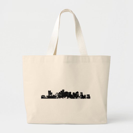 Black White Pop Art New York City Grote Tote Bag (Voorkant)