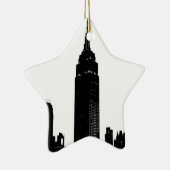 Black & White Pop Art New York Keramisch Ornament (Rechts)