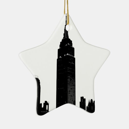 Black & White Pop Art New York Keramisch Ornament (Rechts)