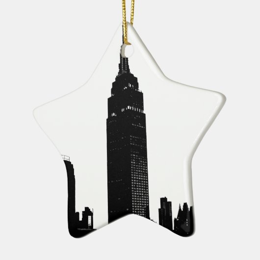 Black & White Pop Art New York Keramisch Ornament (Links)