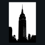 Black & White Pop Art New York Poster<br><div class="desc">Pop Art New York City wolkenkrabber silhouet</div>
