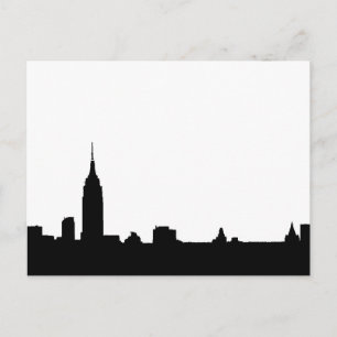 Black White Pop Art New York Silhouette Briefkaart