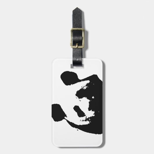 Black White Pop Art Panda Bagagelabel (Voorkant verticaal)
