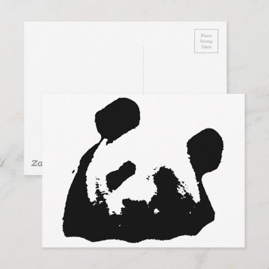 Black White Pop Art Panda Briefkaart (Voorkant / Achterkant)