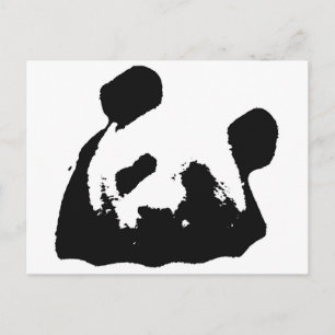 Black White Pop Art Panda Briefkaart