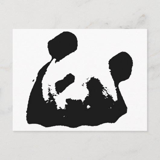 Black White Pop Art Panda Briefkaart (Voorkant)