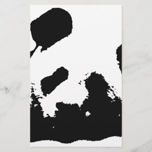 Black White Pop Art Panda Briefpapier