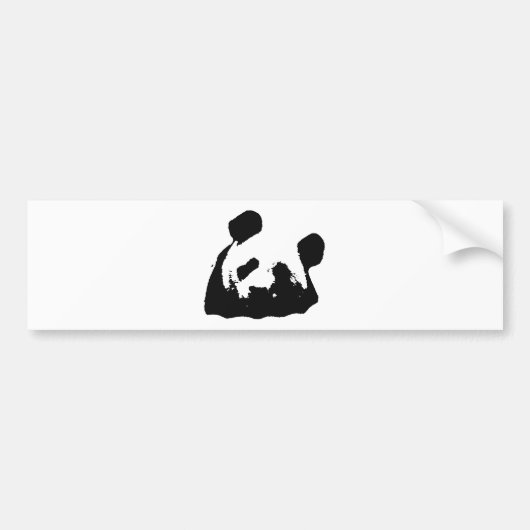 Black White Pop Art Panda Bumpersticker (Voorkant)