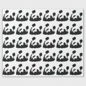 Black White Pop Art Panda Cadeaupapier (Vlak)