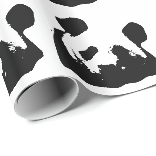 Black White Pop Art Panda Cadeaupapier (Rol Hoek)