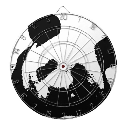 Black White Pop Art Panda Dartbord (Voorkant)