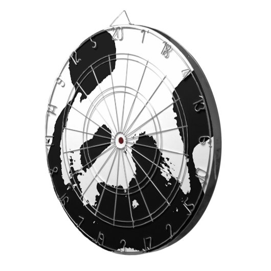 Black White Pop Art Panda Dartbord (Voorkant Rechts)