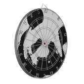 Black White Pop Art Panda Dartbord (Voorkant Links)