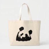 Black White Pop Art Panda Grote Tote Bag (Voorkant)