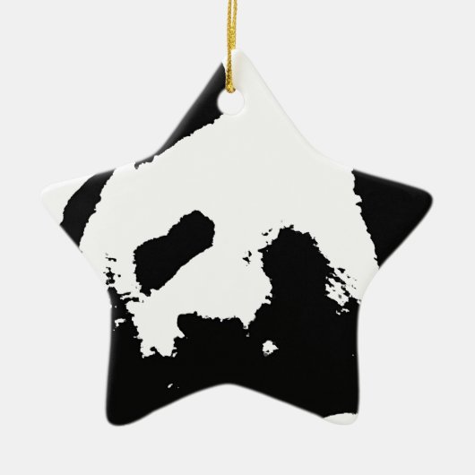 Black White Pop Art Panda Keramisch Ornament (Voorkant)