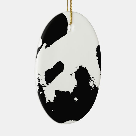 Black White Pop Art Panda Keramisch Ornament (Rechts)