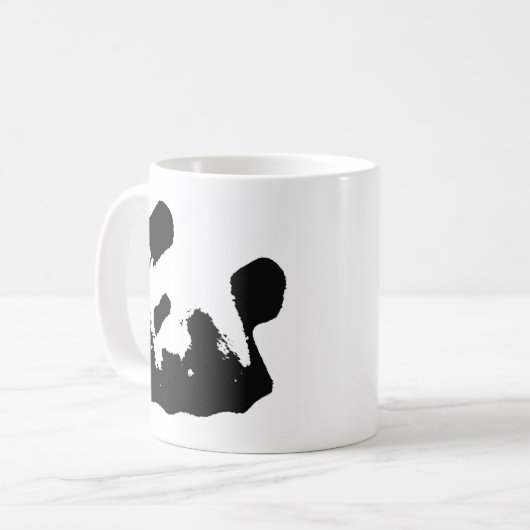 Black White Pop Art Panda Koffiemok (Voorkant links)