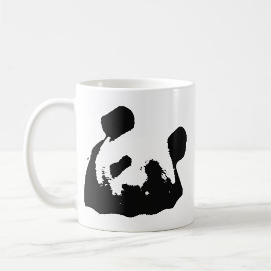 Black White Pop Art Panda Koffiemok (Links)