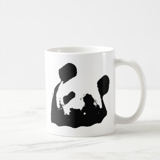 Black White Pop Art Panda Koffiemok (Rechts)