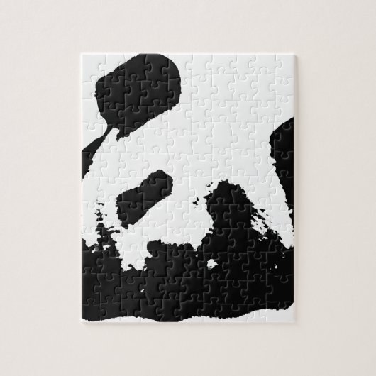 Black White Pop Art Panda Legpuzzel (Verticaal)