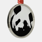 Black White Pop Art Panda Metalen Ornament (Rechts)