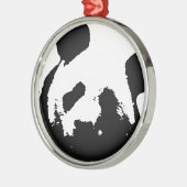 Black White Pop Art Panda Metalen Ornament (Links)