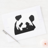 Black White Pop Art Panda Rechthoekige Sticker (Envelop)