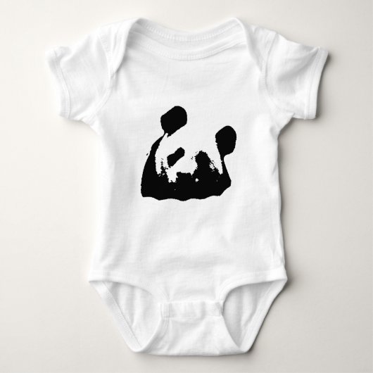 Black White Pop Art Panda Romper (Voorkant)
