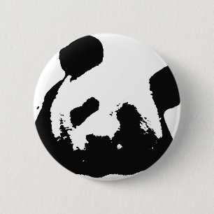 Black White Pop Art Panda Ronde Button 5,7 Cm