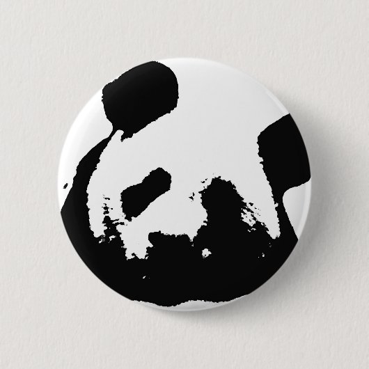 Black White Pop Art Panda Ronde Button 5,7 Cm (Voorkant)