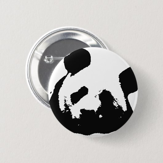 Black White Pop Art Panda Ronde Button 5,7 Cm (Voorkant /achterkant)