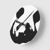Black White Pop Art Panda Ronde Klok (Hoek)
