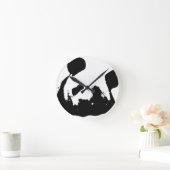 Black White Pop Art Panda Ronde Klok (Huis)