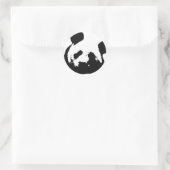 Black White Pop Art Panda Ronde Sticker (Tas)