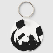 Black White Pop Art Panda Sleutelhanger (Voorkant)
