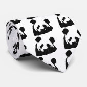 Black White Pop Art Panda Stropdas (Opgerold)