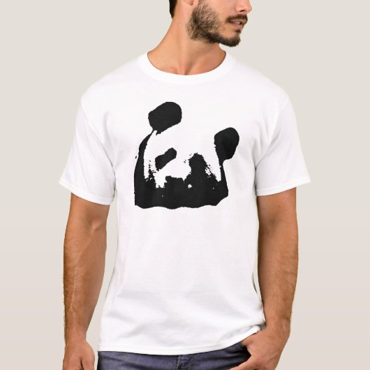 Black White Pop Art Panda T-shirt (Voorkant)