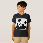 Black White Pop Art Panda T-shirt (Voorkant volledig)