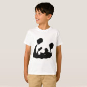 Black White Pop Art Panda T-shirt (Voorkant volledig)