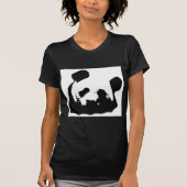 Black White Pop Art Panda T-shirt (Voorkant)