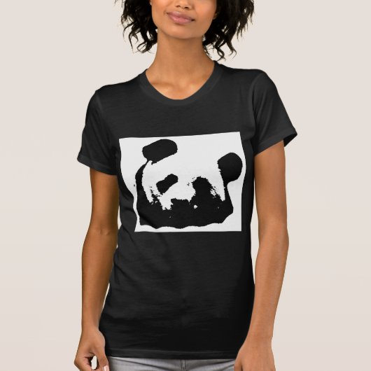 Black White Pop Art Panda T-shirt (Voorkant)