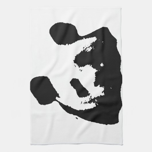 Black White Pop Art Panda Theedoek (Verticaal)