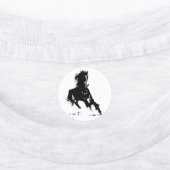 Black White Pop Art Running Horse Silhouette Labels (Aangebracht)