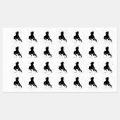 Black White Pop Art Running Horse Silhouette Labels (Vel)